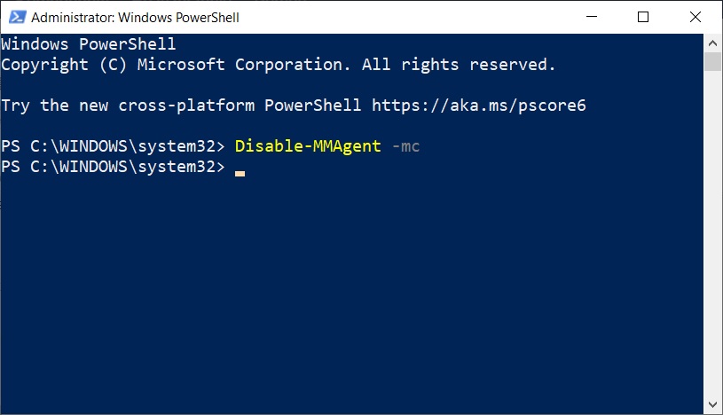disable mmagent kopia