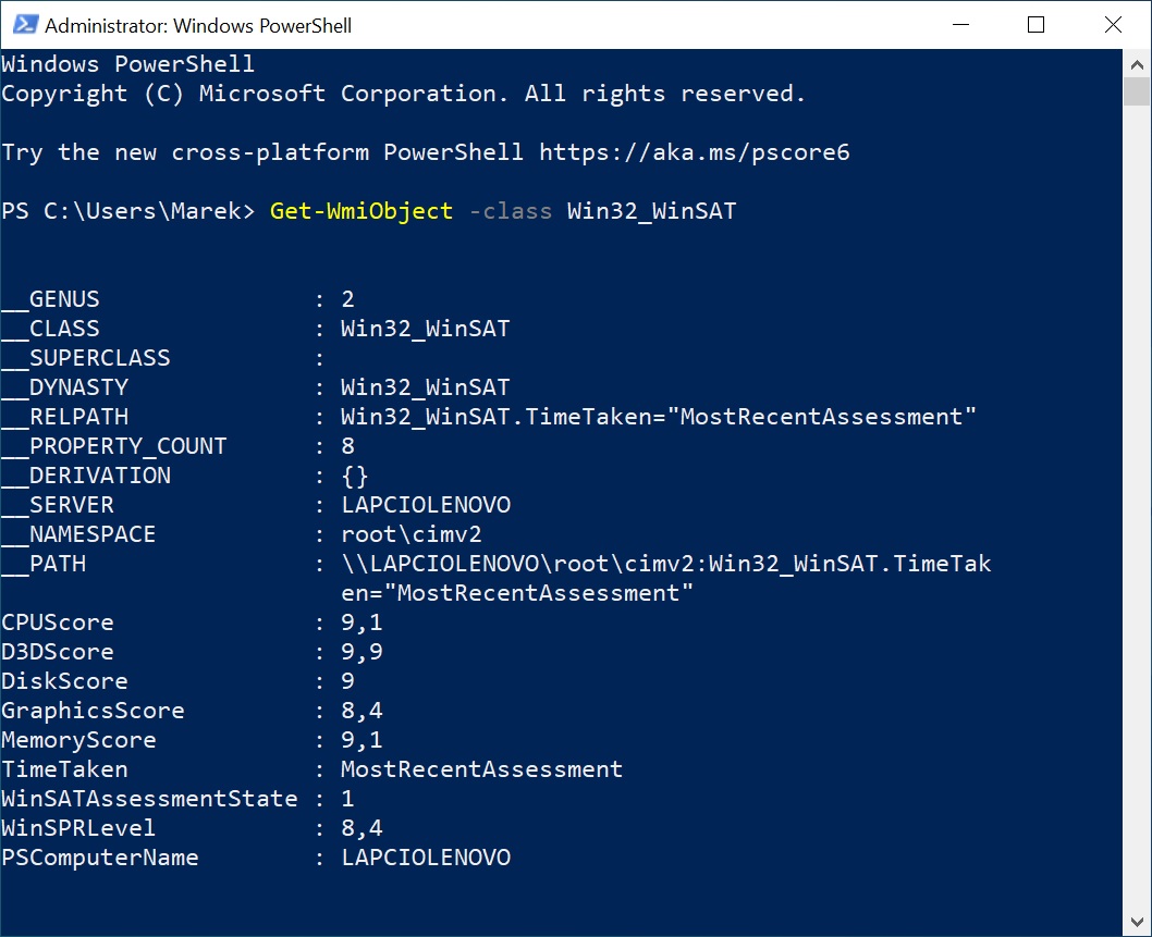 Win32 WinSAT