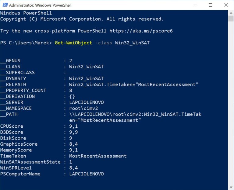 Read more about the article Jak sprawdzić indeks wydajności (WEI) w systemie Windows 10 ?