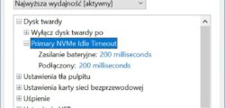 Optymalizacja: Jak zmienić Primary NVMe idle Timeout dla dysku NVMe w systemie operacyjnym Windows 10 ?